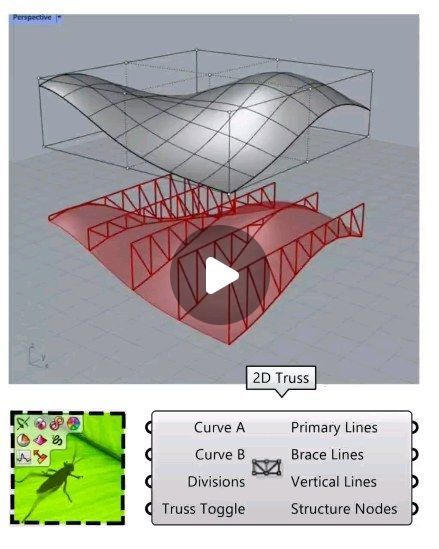 Parametric House on Instagram: "In this Rhino Grasshopper tutorial for beginners, we are going to learn how to model a parametric truss from a nurbs surface.  Watch the free 10 minutes tutorial on our website : Profile Link🔗 . -—————————— . Like this post to support our page ❤️ . Grasshopper3d Algorithms / Tutorials & Animations 👉@parametrichouse . -—————————— . #grasshopper3d #rhino3d #parametric #parametricdesign #parametricarchitecture #architecture #design #art" Grasshopper Rhino Architecture, Rhino Grasshopper Architecture, Parametric Design Architecture, Grasshopper Tutorial, Rhino Architecture, 3d Learning, Grasshopper 3d, Rhino Grasshopper, Grasshopper Rhino