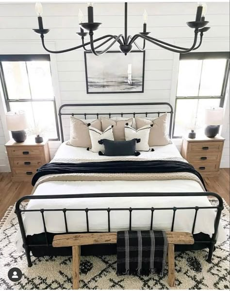 Farmhouse Decor Trends, Cozy Farmhouse Bedroom, Modern Farmhouse Bedroom, Home Office Inspiration, Farmhouse Bedroom, Awesome Bedrooms, Remodel Bedroom, Master Bedrooms Decor, Guest Bedrooms