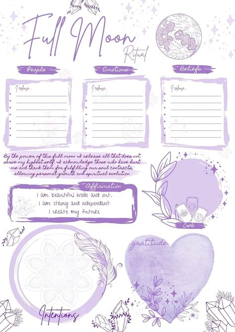 Spell Template, Moon Journal Prompts, Ritual Journal, Bullet Journal Topics, Witch Planner, Witchy Planner, Moon Ritual, Moon Journal, Grimoire Book