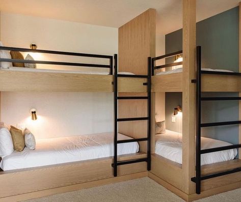 Designer's Library on Instagram: "Which bunk are you taking dibs on? #DesignersLibrary #designerslibrarykc #homedesignkc #flooringkc #kcfamilybusiness #customhomekc #customhomeoverlandpark #interiordesignerskc #locallyownedkc #uniquedesignkc #qualitydesignskc #interiordesignershowroom" Bunk Beds Small Room, Custom Bunk Beds, Hostels Design, Hostel Room, Diy Bunk Bed, Kids Shared Bedroom, Bunk Beds Built In, Bunk Rooms, Student Room