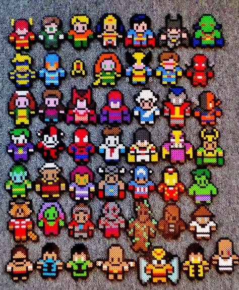 Dc Perler Bead Patterns, Super Hero Perler Bead Patterns, Perler Bead Patterns Marvel, Dc Perler Beads, Perler Beads Marvel, Marvel Perler Beads, Marvel Perler Bead Patterns, Perler Bead Characters, Bead Characters