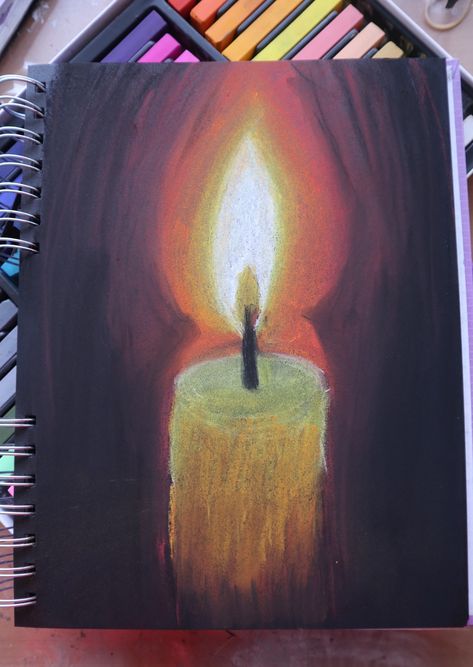 #pasteldrawing #pastels #easydrawing #candledrawing #candlepastel Oil Pastel Art Candle, Soft Pastels Drawing Ideas, Cute Drawings Oil Pastel, Things To Draw With Chalk Pastels, Oil Pastels Art Aesthetic, View Aesthetic Drawing, Chalk Pastels Art Ideas, Chalk Pastel Techniques, Chalk Pastel Ideas