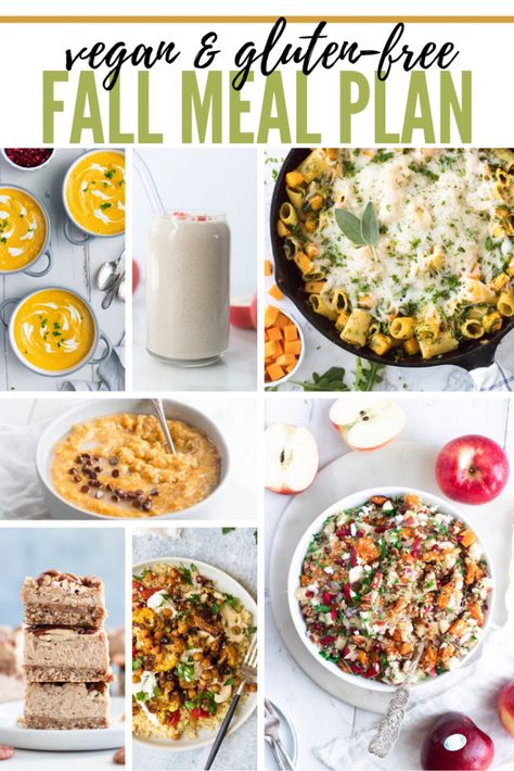 Gluten Free Potato Latkes, Fall Meal Plan, Easy Granola Recipe, Butternut Squash Apple, Vegan Meal Plan, Apple Pie Smoothie, Fall Meal, Gluten Free Potatoes, Savory Salads