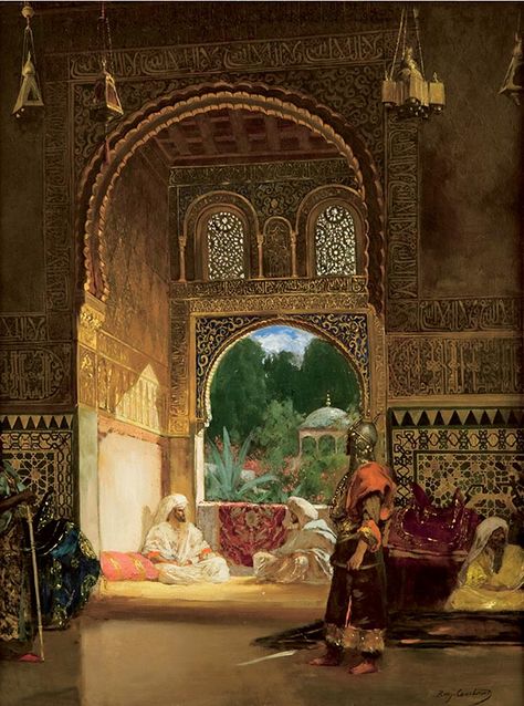 Cat. 134. TM / Jean-Joseph Benjamin-Constant, In the Sultan’s Palace, N.d., Oil on canvas, 66x50.2 cm, Signed l.r.: Benj. Constant, Salt Lake City, Utah Museum of Fine, Arts, University of Utah, Gift of Mary P. Sandberg in honour of Mr. and Mrs. Henry H. Robinson / Inv. UMFA 1973.081.001 Sultan Palace, Art Arabe, Arabian Art, Al Andalus, Islamic Paintings, Eastern Art, Arabic Art, Paul Gauguin, Historical Art