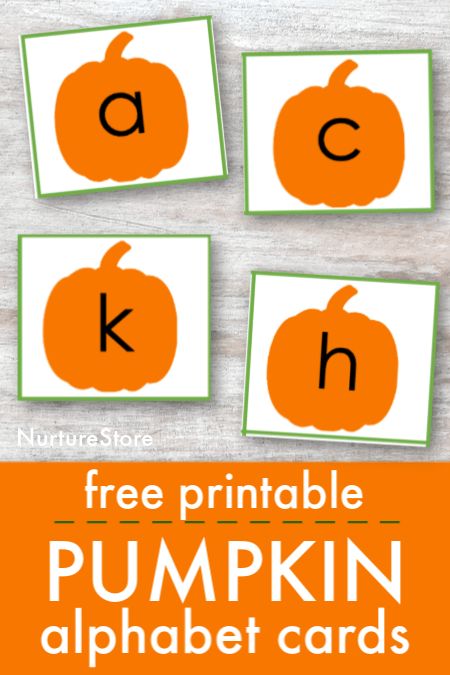 Free printable pumpkin alphabet set for easy fall letter activities - NurtureStore Pumpkin Alphabet Letters, Halloween Letters Preschool, Pumpkin Letter Match, Pumpkin Letters Printable, Pumpkin Alphabet Activities, Pumpkin Name Activity, Fall Letter Activities, Pumpkin Printables Free, Pumpkin Letters