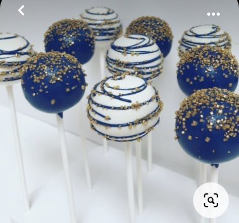 Navy Cake Pops, Navy Cake, Gold Cake Pops, Savory Cakes, First Communion Cake, Royal Baby Showers, Sweet 16 Cakes, Space Birthday Party, Communion Cakes