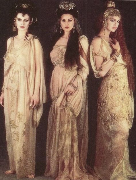 Monica Bellucci(middle) as Dracula's bride Michaela Bercu, Dracula's Brides, Eiko Ishioka, Female Vampire, Bram Stoker's Dracula, Vampires And Werewolves, Bram Stoker, Creatures Of The Night, Movie Costumes