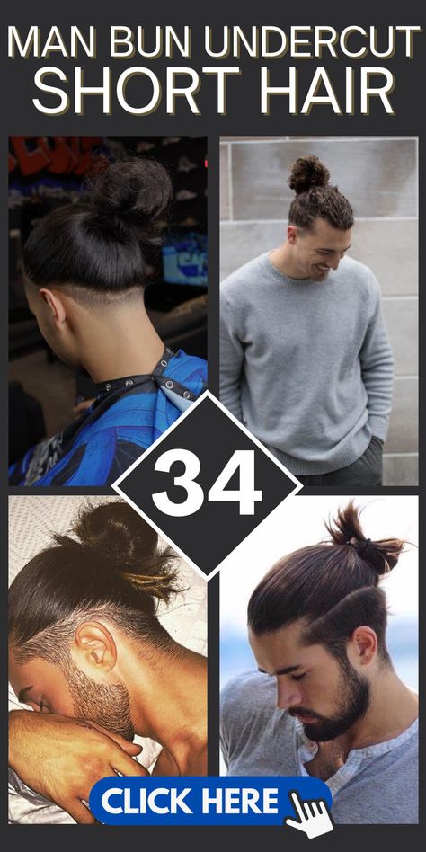 Elevate your style with 34 trendy man bun undercut looks! Discover versatile and edgy styles to rock this classic yet modern hairstyle. #ManBunUndercut #MensHairstyles #StyleInspiration Undercuts For Men With Long Hair, Men Long Hair With Undercut, Men’s Long Hair Low Undercut, Man Bun Hairstyles Undercut, Long Hair Undercut Men, Men’s Undercut, Man Bun With Fade, Undercut Short Hair, Mens Undercut