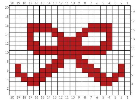 Bow Alpha Pattern, Gay Pixel Art, Bow Pixel Art, Alpha Patterns Easy, Crochet Alpha Patterns, Red Pixel Art, Pixel Grid, Hannah Stocking, Bow Coquette