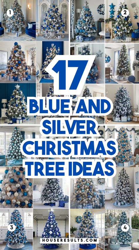 Create a frosty, glamorous look with blue and silver Christmas tree ideas! 💙🎄 These chic color schemes add elegance and sparkle to your holiday decor. Perfect for a winter wonderland theme! Be sure to save this pin for your next festive tree inspiration! 📌✨ White Flocked Christmas Tree Blue, Blue And Silver Christmas Tree Ideas Diy, Winter Blue Christmas Tree, White Silver Blue Christmas Tree, Christmas Tree Decorations Blue Silver, Diy Blue Ornaments Christmas, Silver And Light Blue Christmas Tree, Blue Christmas Tree Ideas Color Schemes, Christmas Tree Blue And Silver Ideas Decorations