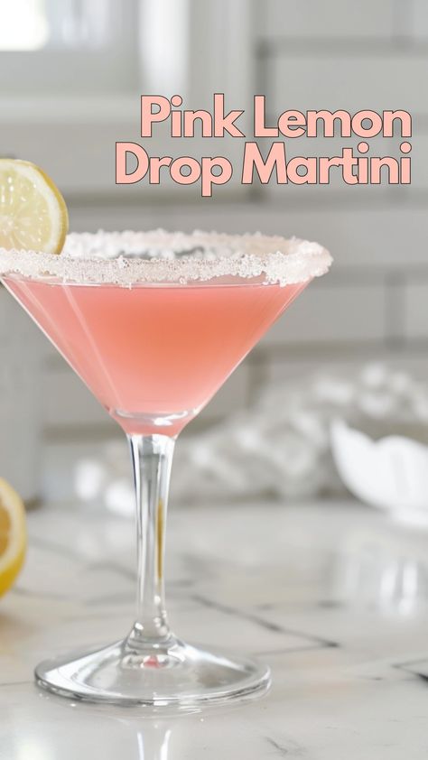 Craft the perfect Pink Lemon Drop Martini with our easy recipe. Enjoy a blend of vodka, lemon, and a splash of grenadine for a colorful twist. #PinkLemonDropMartini via @mybartender Casino Drinks Cocktails, Pink Lemon Drop Martini Recipe, Pink Lemon Drop, Vodka Lemonade Drinks, Lemon Cocktails, Lemon Drop Martini Recipe, Vodka Lemon, Martinis Drinks, Entertaining Food