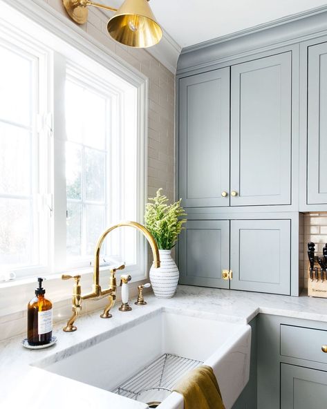 Waterworks Faucet, Erin Kestenbaum, Boothbay Gray, Hampton Kitchen, Fixer Upper Kitchen, Quality Cabinets, Transitional House, Gorgeous Kitchens, Favorite Kitchen