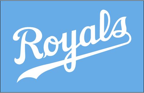 Kansas City Royals Jersey Logo (1983) - Royals in white on powder blue, worn on Kansas City Royals road jersey from 1983 to 1991 Crooks And Castles Logo, Kansas City Svg Free, Kansas City Royals Jersey, Kansas City Royals Logo, Kc Royals Baseball, Jersey Logo, Virtual Museum, Sports Logos, Kansas City Royals