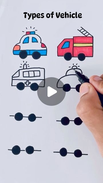 Creative Drawing for kids on Instagram: "Easy Vehicle Drawing for Kids🚗🚌🚐🚛🚔🚒 
#reels #draw #drawing #artwork #artgallery #art" Easy Fall Drawings For Kids, Easy Car Drawing For Kids, Vehicles Drawing For Kids, Vehicle Drawing, Childcare Ideas, Very Easy Drawing, Crayon Drawings, Car Drawing, 3d Drawings