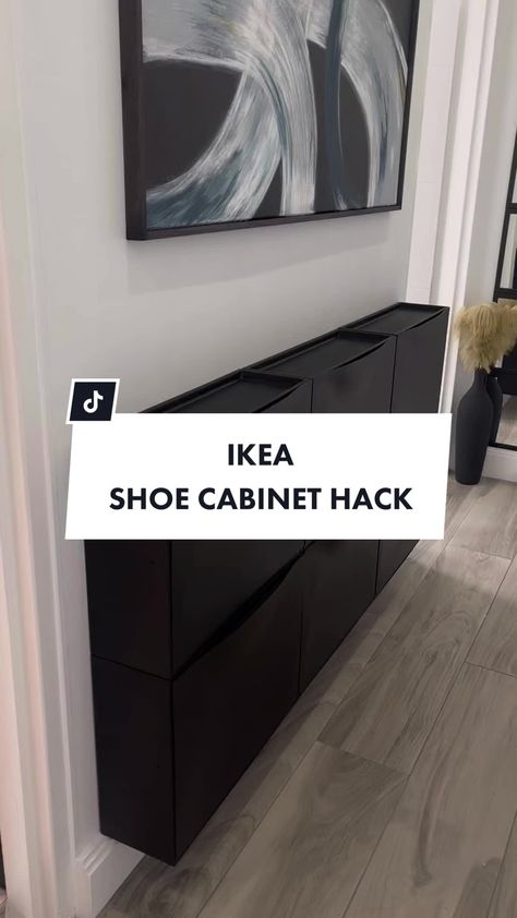 Shoe Rack Hack Ikea, Ikea Shoes Rack, Ikea Hack Shoes Storage, Black Shoe Storage Cabinet, Black Trones Ikea, Ikea Shoe Rack Closet, Ikea Trones Under Tv, Ikea Hacks Shoes Storage, Ikea Trones Black