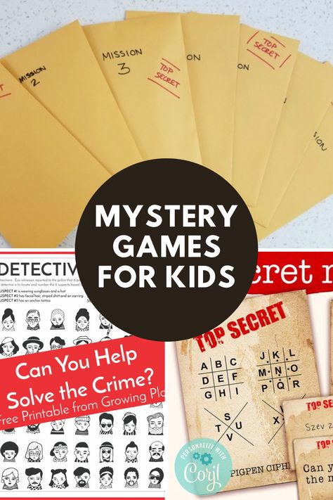 Mystery Games For Kids, Games For Parties, Mystery Board Games, Detective Party, Mystery Party Game, Clue Party, Clue Games, Escape Room For Kids, Detective Game