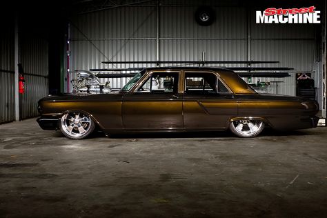 FORD FAIRLANE COMPACT PACKING A 1600HP BLOWN AND INJECTED WINDSOR 1964 Ford Fairlane 500, Australian Muscle Cars, Street Machine, Ford Fairlane 500, Resto Mod, Crate Motors, Fairlane 500, Aussie Muscle Cars, 1964 Ford