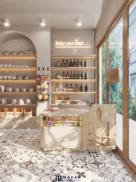 Vitamin Store Design, Health Store Interior, Kitchen Retail Store Design, Luxury Convenience Store, Cool Convenience Store, Organic Store Interior, Food Store Design Interior, Modern Convenience Store Design, Convience Store Design