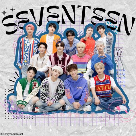 Seventeen Kpop Boy Group Seventeen Digital Scrapbooking Kpop Edit #Seventeen #SeventeenKpop #Carat #CaratLand Kpop Posters Aesthetic Seventeen, Seventeen Edit Poster, Seventeen Scrapbook, Boyfriend Seventeen, Seventeen Design, Seventeen Poster, Seventeen Logo, Seventeenth Birthday, Scrapbook Pictures