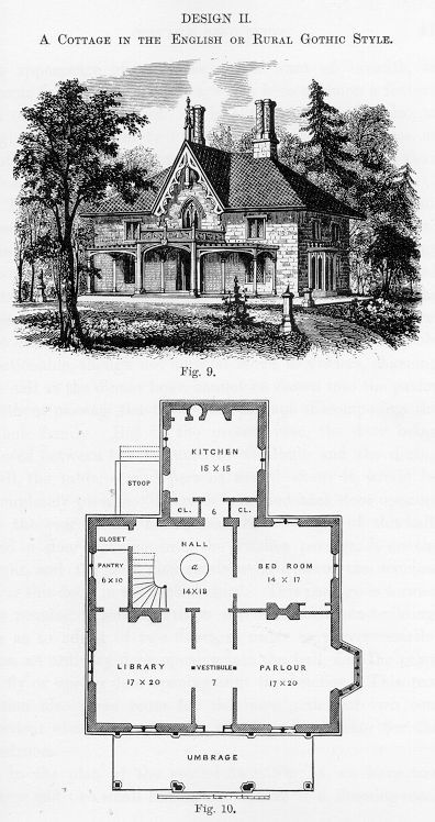 Gothic Revival Style | Christine Huckins Franck, Architect, LLC Gothic Floor Plans, Gothic Revival House Plans, Gothic House Plans, Gothic Revival Cottage, Romantic Architecture, Book Cottage, Carpenter Gothic, Gothic Revival House, Gothic Cottage