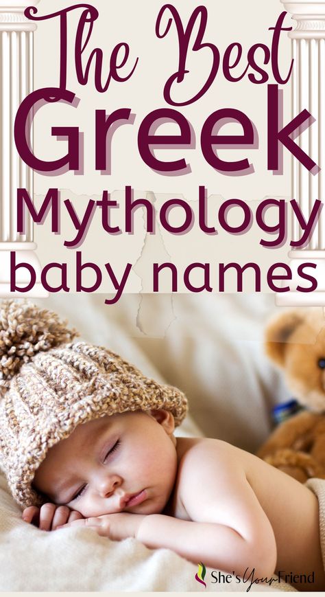 a baby sleeping with text overlay that reads the best greek mythology baby names Greek Mythology Names Female, Greek Mythology Names, Mythology Names, Greek Names For Boys, Greek Girl Names, Cool Baby Boy Names, Baby Name Ideas, Greek Titans, Greek Goddesses