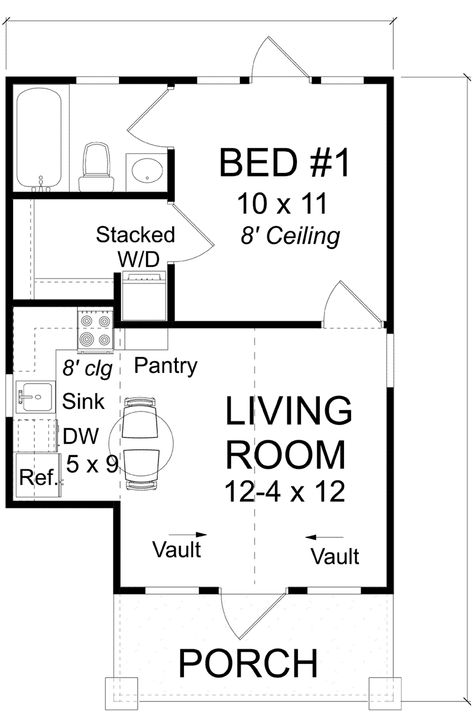 Casita Floor Plans, Small Cottage Plans, Cottage Plans, Tiny House Plan, Garage Apartments, Tiny House Floor Plans, House Plans And More, Traditional House Plan, Traditional House Plans