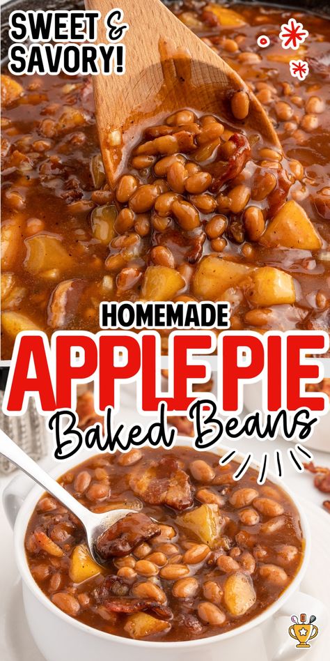 Apple Pie Baked Beans, Homemade Baked Beans Recipe, Easy Baked Beans, Baked Beans With Bacon, Baked Beans Recipe, Homemade Baked Beans, Cookout Side Dishes, Baked Bean Recipes, Easy Grilling