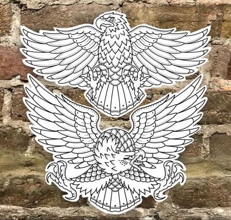 Eagle Reference, American Style Tattoo, Traditional Owl Tattoos, Traditional Eagle, Traditional Eagle Tattoo, Sam King, Traditional Tattoo Flash Art, Skull Art Tattoo, Minimalist Tattoo Ideas