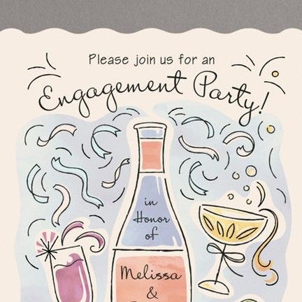 Emma | EmmalineBride.com on Instagram: "Bling bling, time to plan! 💍 Cute engagement party invites by Paper Sun Studio for @minted // Tap link in bio to read all about it  #weddingplanning #engagementparty #engagementpartyideas" Engagement Party Invites, Summer Engagement Party, Celebration Champagne, Paper Sun, Mediterranean Summer, Yard Party, Party Confetti, Studio Flat, Card Format