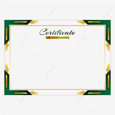 Green And Gold Border Frame, Certificate Border Design Frames, Certificate Frame Design, Certificate Border Png, Free Receipt Template, Green Certificate, Certificate Border, Ribbon Logo, Certificate Background