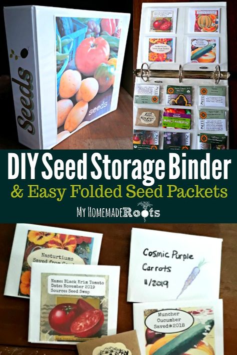 Seed Storing Ideas, Seed Packet Organization, Garden Seed Storage Ideas, Seed Storage Binder, Seed Saver Storage, Seed Saving Storage Ideas, Diy Seed Storage, Seed Packet Storage Ideas, Seed Packet Storage