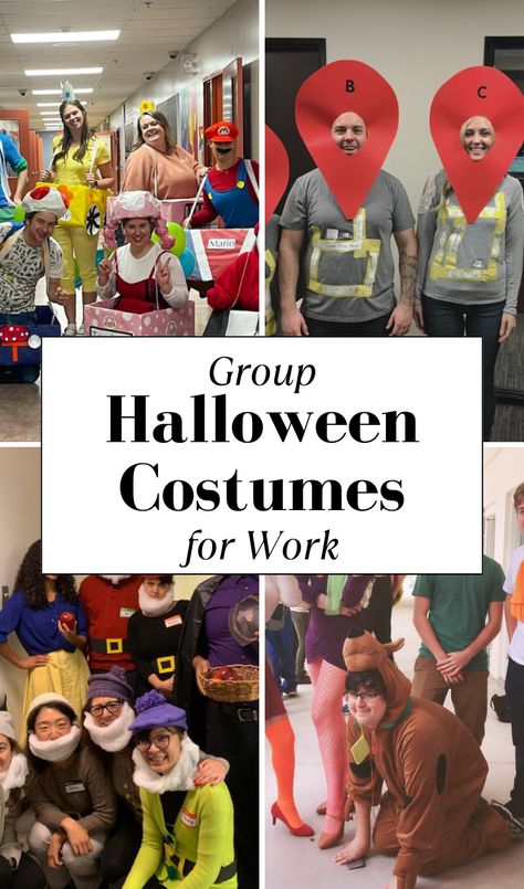 Looking for the best group Halloween costumes for the office in 2024? These creative & easy ideas are perfect for women in large or small groups. From funny Disney themes to DIY circus, dental, Barbie, bank, or nurse scrubs, these simple & cheap costume ideas will bring fun to the workplace. Whether you're part of a small team or a large office, these costumes are both professional & playful, making them the perfect choice for a work-friendly Halloween! group halloween costumes for work. Department Costume Ideas, Work Team Costume Ideas, Halloween Office Themes Costumes, Work Theme Halloween Costumes, Office Themed Halloween Costumes, Office Team Halloween Costumes, Costumes For Nurses At Work Halloween, Easy Office Halloween Costume Group, Bank Halloween Costume Group