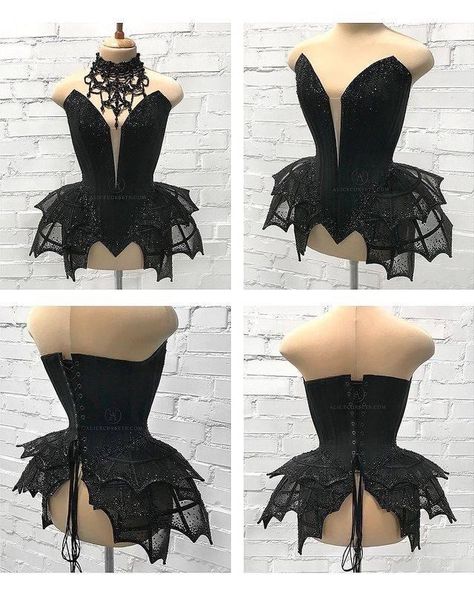 Bat Corset, High Fashion Goth, Vampire Ball Gown, Gothic High Fashion, Crinoline Cage, Pagan Wedding Dresses, Masquerade Ball Costume, Vampire Ball, Victorian Bustle