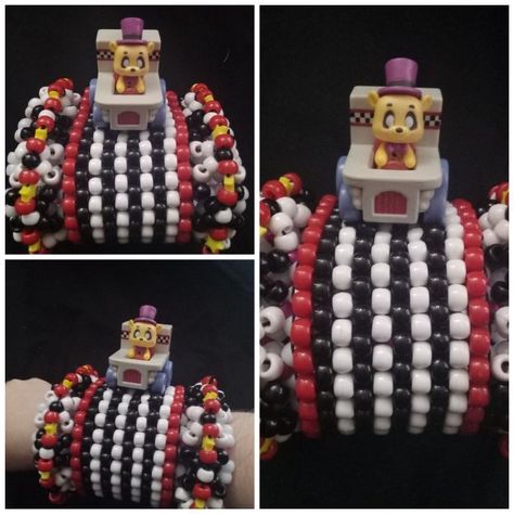 Kandi Rotating Cuff Ideas, Epic Kandi Cuff, Fnaf Kandi Cuff, Rotating Cuff Kandi, Rotator Cuff Kandi, Kandi Rotating Cuff, Mlp Kandi, Raver Aesthetic, Fnaf Kandi