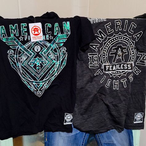 American Fighter T-Shirt Nwt Sz Xs In Men's Will Fight Junior Szs/M American Fighter Shirts, Character Tattoos, Casual Logo, Tie Dye Men, Cartoon Character Tattoos, American Fighter, Preppy Casual, School Clothes, Patriotic Shirts