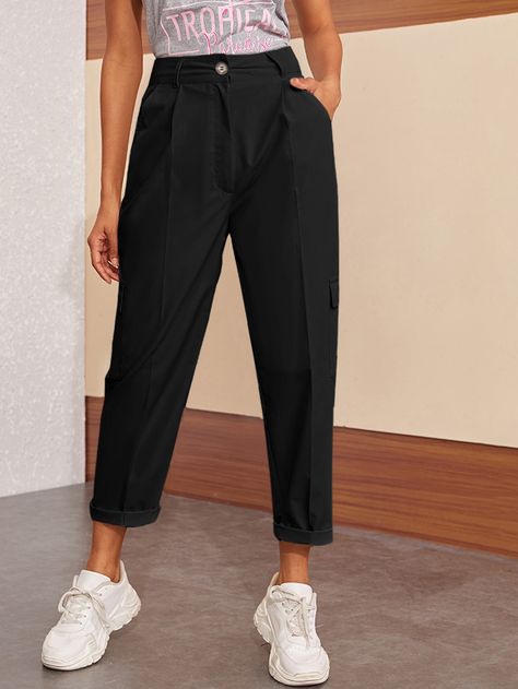 Tailored Pants Outfit, Tailored Pants Women, Trousers Women Outfit, Outfit Botas, Button Fly Pants, Minimalist Fashion Women, Pants Outfit Casual, Trendy Fashion Tops, Stylish Dresses For Girls