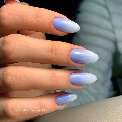 Ombre Nail Colors, Ombre Nails Tutorial, How To Do Ombre, Ombre Gel Nails, Blue Ombre Nails, Unghie Sfumate, Light Blue Nails, Ombre Nail Designs, Her Nails