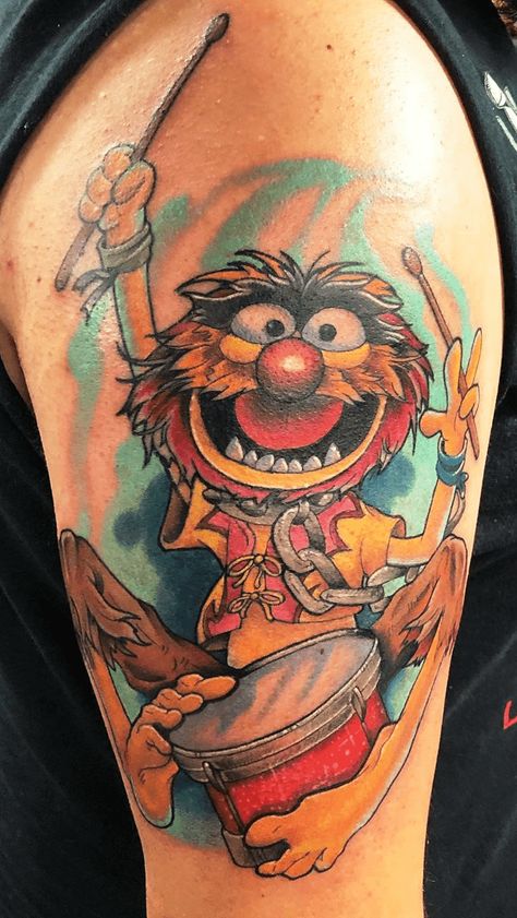 Muppets Tattoo, Animal Muppet, Monster Tattoo, Video Game Tattoo, Music Tattoo Designs, Gaming Tattoo, Bad Tattoos, Music Tattoo, Home Tattoo