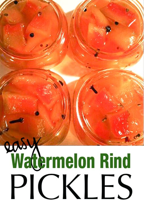 Cinnamon Pickles, Watermelon Rind Preserves, Pickled Watermelon Rind Recipe, Summer Hostess Gift, Watermelon Rind Pickles, Watermelon Rind Recipes, Pickled Fruit, Easy Pickling Recipes, Pickled Watermelon Rind