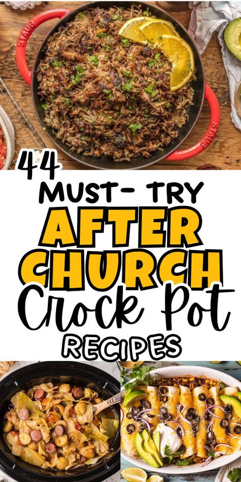 After church slow cooker recipe ideas Easy Sunday Crockpot Meals, Slow Cooker Sunday Dinner, Crockpot Main Dishes For Potluck, Sunday Lunch Ideas After Church, Crockpot Recipes Dump, Potluck Recipes Crockpot, Crockpot Sunday Dinner, Crockpot Potluck, Main Dish For Potluck