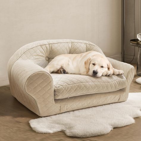 PRICES MAY VARY. 【Stylish Design】The plush fabric of this dog bed combines off-white and brown tones, creating a calming yet trendy aesthetic. This stylish dog bed is not only a comfortable haven for your pet but also a chic addition to any space, suitable for medium to large-sized dogs. 【Hassle-Free Maintenance】This stylish and fluffy dog bed features a detachable inner liner, making it a breeze to disassemble and clean. The medium-sized dog bed is designed for effortless maintenance, keeping y Dog Crib Bed, Cute Dog Beds For Big Dogs, Cute Pet Bed, Aesthetic Dog Bed, Big Dog Bed, White Dog Bed, Cute Big Dogs, Big Dog Beds, Stylish Dog Beds