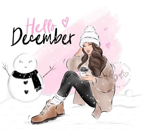 Hallo December, Boss Lady Planner, A December To Remember, December To Remember, Happy Morning Quotes, Happy December, Hello December, Calendar Girls, Fashion Sketchbook