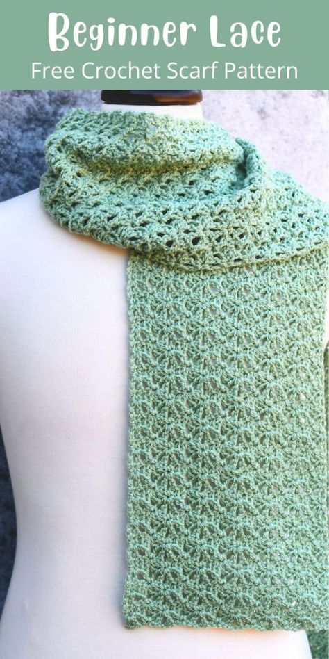 Easy Crochet Lace Scarf for Beginners - Make It Crochet Easy Quick Crochet Scarf, Crochet Flower Scarf Pattern, Spring Scarf Crochet Pattern, Lightweight Crochet Scarf, Crocheting Scarves, Picot Crochet, Free Crochet Scarf, Crochet Scarf For Beginners, Simple Scarf Crochet Pattern