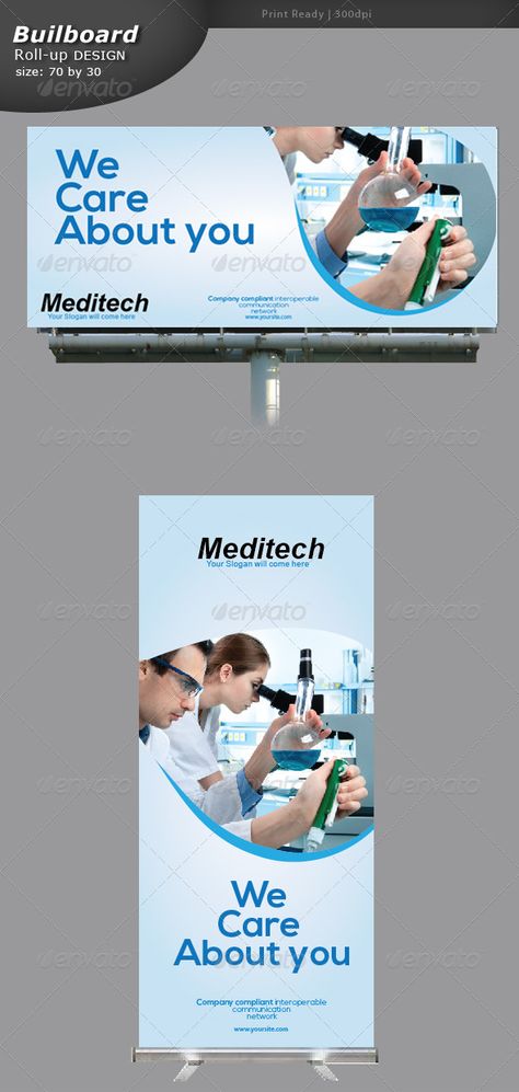 Medical Billboard and Rollup Banner — Vector EPS #lab billboard #experiment billboard • Available here → https://graphicriver.net/item/medical-billboard-and-rollup-banner/5329083?ref=pxcr Medical Billboard Design Ideas, Healthcare Billboard Design, Medical Banner Design, Banner Signage, Healthcare Ads, Healthcare Advertising, Rollup Banner Design, Roll Banner, Roll Up Design