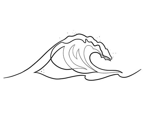 Minimalist wave Wellen Tattoo, Mo Ganji, Wave Drawing, Kunst Tattoos, Waves Line, Minimalist Drawing, Line Art Tattoos, Waves Tattoo, Outline Art