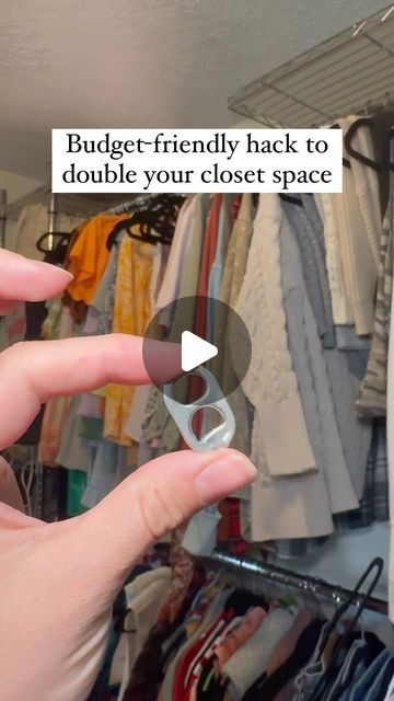 Homeaglow on Instagram: "This hack will save you space and money when creating more room for clothes in your closet. All you need are left over soda tabs!  #closetorganization #closetgoals #storageideas #storagesolutions #cleaninghacks #cleaningmotivation #cleaningup #organization #organizationideas" Cloth Organization Ideas, Cloth Organization Ideas Small Space, Ways To Organize Clothes, Cloth Organization, Room For Clothes, Organization Small Space, Clothes Organization Small Space, Space Saving Hacks, Soda Tabs