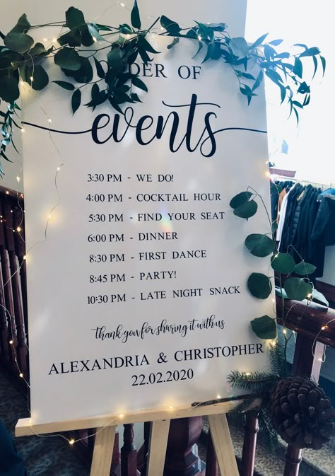 DIY order of events  Foam board  Wedding decor Program Board Wedding, Order Of Events Wedding Sign Diy, Diy Large Wedding Sign, Foam Board Wedding Sign Diy, Wedding Itenary Board, Order Of Events Wedding Sign, 2024 Loading, Wedding Bulletins, Wedding Vowels