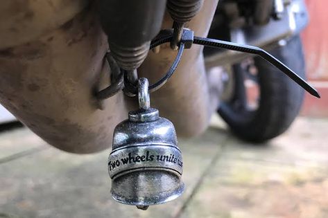 What is a Guardian Bell for a Motorcycle? Guardian Bells Motorcycles, Motorcycle Accessories For Women, Bell Moto, Guardian Bells, Green Motorcycle, Protective Charms, St Christopher Medal, Dark Spirit, Chaos Coordinator