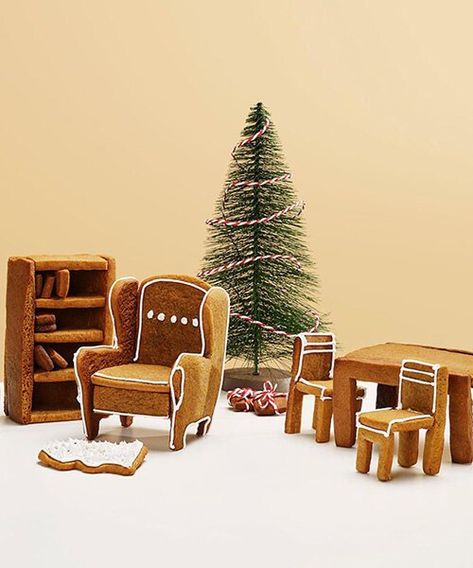 Gingerbread House Furniture, Gingerbread Furniture, Gingerbread House Interior, Ikea Gingerbread House, Creative Pie Crust, Ikea Instructions, Creative Pies, Malm Bed Frame, Gingerbread House Ideas