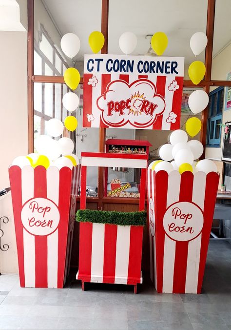 Popcorn Stand Ideas Diy, Popcorn Stand, Diy Popcorn, Jungle Theme Parties, Movie Birthday, Macrame Dress, Jungle Theme, Paloma, Popcorn